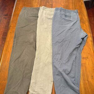 Bonobos Men’s Chino Pants Bundle (3 Pair) Size 44x30 Blue Gray Khaki